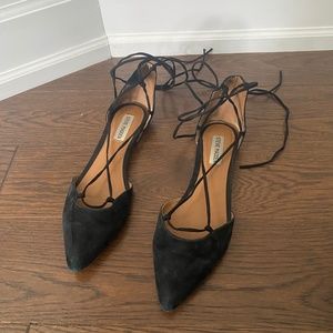 Black Suede Pointed Toe Flats